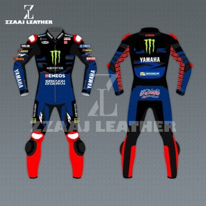 Motorcycle Track Leathers Fabio Quartatato YAMAHA 2023 one piece motorbike leather racing suit