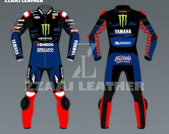 Motorcycle Track Leathers Fabio Quartatato YAMAHA 2023 one piece motorbike leather racing suit