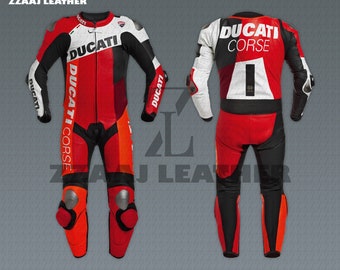 Ducati Corse C6 one piece motorbike leather racing suit