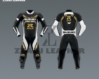 Suzuki GXR Golden one piece motorbike leather racing suit