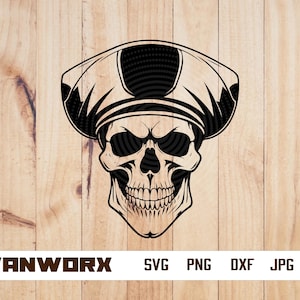 Teschio pirata Svg / Pirata SVG / Teschio Svg / Clipart pirata / Pirata taglia file per Silhouette / Pirata vettoriale / Png Dxf Jpg Eps