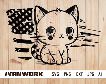 US Cat Svg | Cute Cat Svg | kitten Svg | Pet Svg | Cute Kitty Svg | Cute Cat Face Svg | Cute Pet | Animal Svg | Cat Face Svg | Png