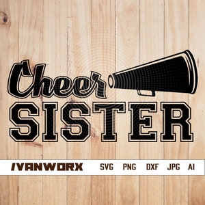 Cheer Sister svg | Sister png | Cheer cut file | Sister clipart | Cheer Sister T-shirt Design | For the win svg | Cheer Sister stencil