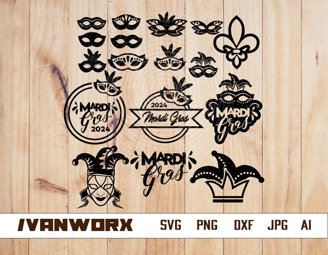 Mardi Gras Svg Bundle | Mardi Gras Clipart | Carnival Svg Silhouette ...
