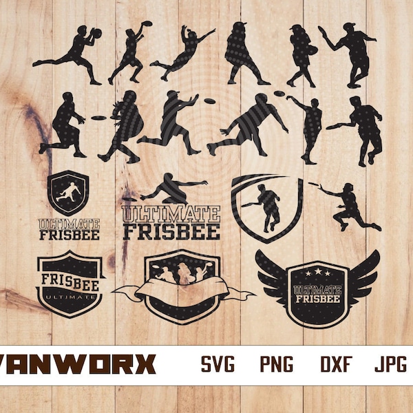 Frisbee player bundle svg | Ultimate Sport png | Frisbee cut file | Frisbee Clipart | Disc Golf svg | Frisbee svg  | Frisbee Ultimate png