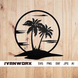 Beach Vibe svg | Beach Scene SVG | Beach Sublimation PNG | Beach Palm tree | Beach wall T-shirt Design | Beach cut file | Beach clipart