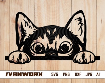 Cute Cat Svg | Peeking Cat Svg | funny kitty | Cat SVG | Animal funny face | Peeking Pet Face | Cat Svg Files for Cricut | Png Dxf Jpg Eps