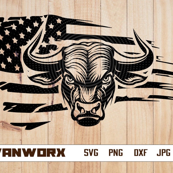 US Bull Head svg | Bull png | Bull clipart | Bull svg | Bull cut file | Bull Head T-shirt Design |Cutting File Clipart Digital Dxf Png Eps