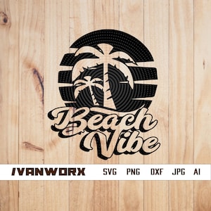 Beach Vibe svg | Beach Scene SVG | Beach Sublimation PNG | Beach Palm tree | Beach wall T-shirt Design | Beach cut file | Beach clipart