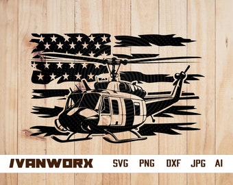 US Huey Helicopter SVG | Chopper png | Military Chopper dxf | Army Helicopter cut file | Airforce clipart | Huey png | Helicopter eps dxf