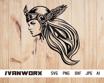 Valkyrie svg | Dame guerrière svg | Valkyrie Clipart | Guerrier femme Svg | Viking svg | Valhalla svg | Pochoir svg mythologie nordique pour Cricut
