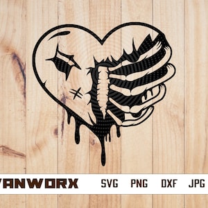 Ribcage Heart SVG | Skeleton SVG | Heart svg | Medical Personnel png | Half Heart stencil | Organ svg | Human Heart Cutting files for cricut