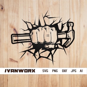 Punch Carpenter Svg File | Carpenter Svg | Carpenter Shirt | Hammer Png | Hammer Svg | Fist svg | Cutting Files