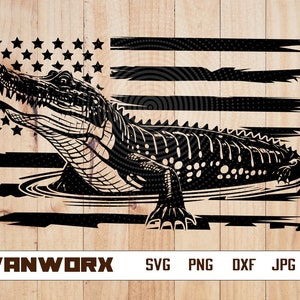 US Crocodile in Swamp svg | Alligator Clipart | Wild Animal Cut File | River Beast Life dxf | Lake Monster Stencil | Outdoor svg