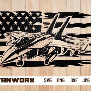 US Kampfjet SVG | Luftwaffe der Vereinigten Staaten | Luftwaffe | Flugzeug Pilot geschnitten Datei | Kampfflugzeug svg | Svg Dateien für Cricut und Silhouette