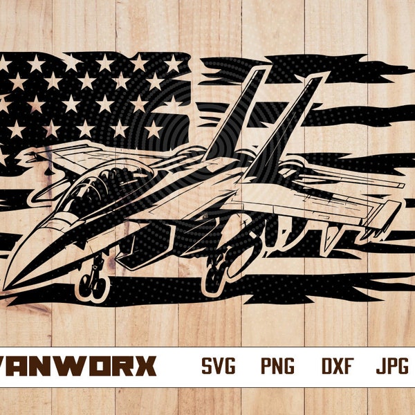 US Fighter Jet SVG | United States Air Force | Air Force Svg | Airplane Pilot Svg | Combat Plane Svg | Svg Files for Cricut and Silhouette