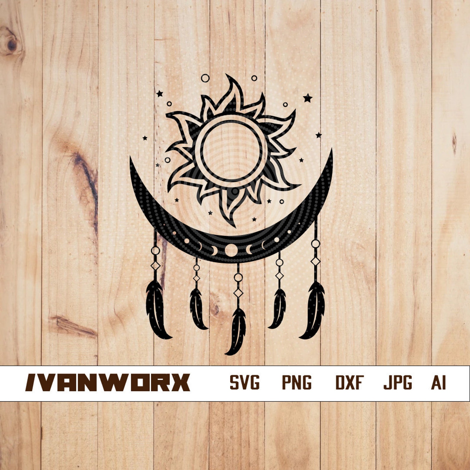 Sun and Moon Svg Sun and Moon Png Sun and Moon Cut File Sun and Moon