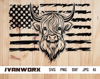 US かわいいハイランド牛が座っている SVG PNG | ハイランド牛 SVG | 牛 SVG | かわいい牛 SVG | 赤ちゃん牛 SVG | ハイランド牛のクリップアート ベクター CuttingFile Png