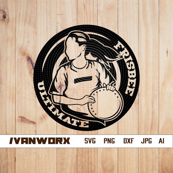 Frisbee svg | Ultimate Sport png | Frisbee Girl cut file | Frisbee Clipart | Disc Golf svg | Frisbee T-shirt Design | Frisbee Ultimate png