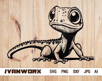 Gecko SVG | Lizard SVG | Reptile SVG | Komodo Lizard png | Gecko png | Cute Gecko clipart | Lizard cutfile | Bearded Dragon stencil | Eps Ai