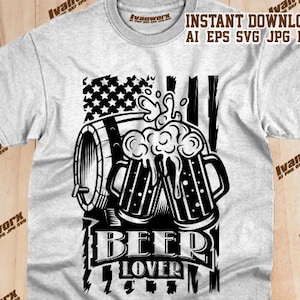 US Beer Lover svg | Beer png | Beer T-shirt Design | Beer Cut file | Beer clipart | Beer dxf | Beer Stencil | Beer Mug svg | Beer Mug png