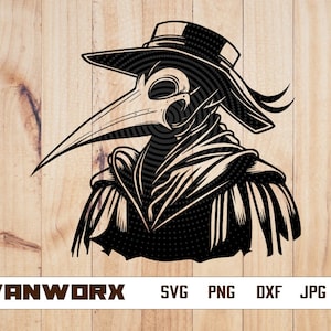 Plague Doctor Svg File | Halloween Svg | Witch Doctor | Medieval | Sickness Doctor | Png DXF Jpg Eps File for Cricut Silhouette Printable