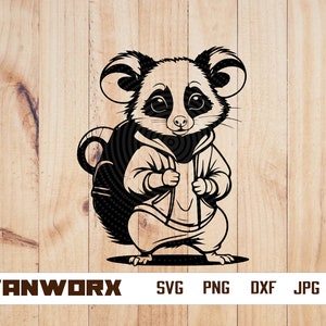 Hipster Possum svg | Cute Possum png | Animal Face Svg | Animals Svg | Wild Animals svg | Possum Vector | Animal Silhouette svg | Possum svg