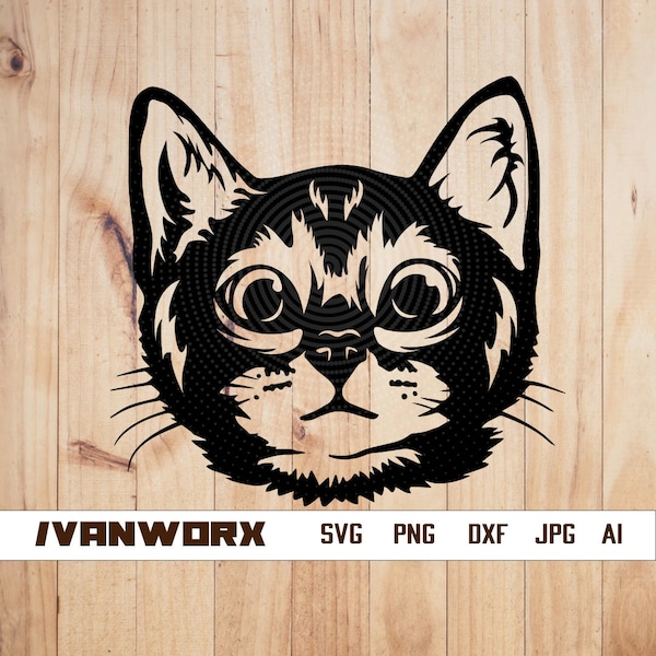 Cute Cat face Svg | Cat face Svg | funny kitty | Cat SVG | Animal face | Cat face  png | Cat face Svg Files for Cricut | Png Dxf Jpg Eps