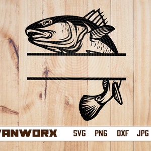 Red Drum fish svg | River fishing clipart | Fresh water stencil | Red Drum Fish png | Fishing day t-shirt design png | Lake fish cut file