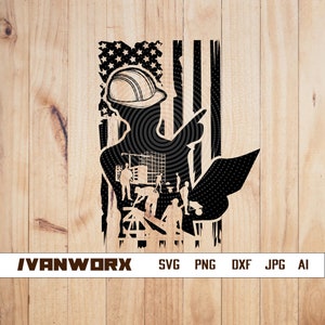 US Construction Worker SVG | Builder Svg | Contractor Svg | Construction Worker Svg | Construction Dxf | Construction Png | Clipart, Files