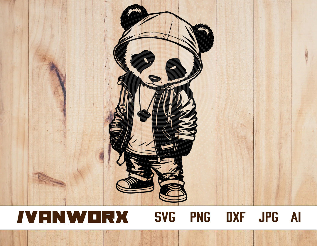 Panda Bear Hiphop Svg Cool Panda Clipart Hipster Panda 