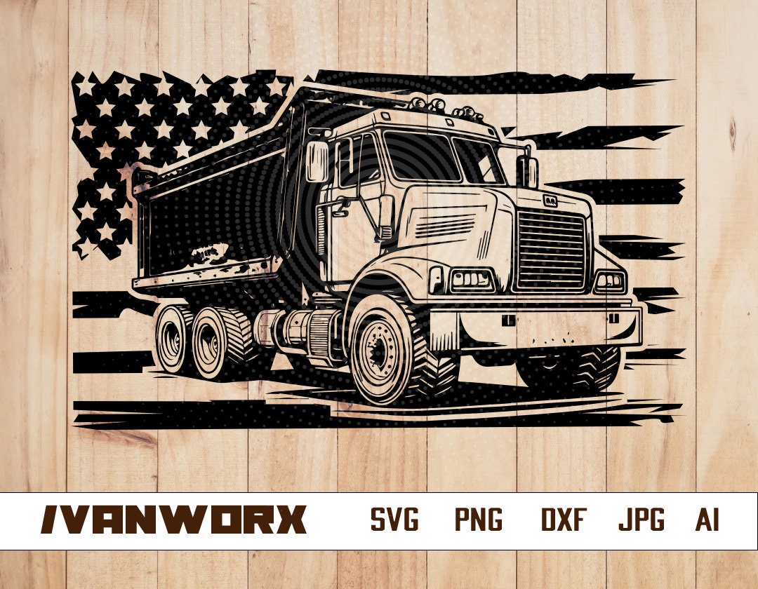 US Dump Truck Svg US Truck Monogram Dump Truck Clipart Dump Truck
