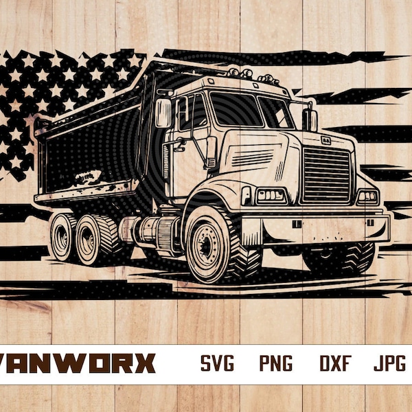 US Dump Truck svg |US Truck Monogram | Dump Truck Clipart | Dump Truck Cutfile | Dump Truck Stencil | US Truck Driver svg | Trucker Dad svg