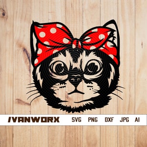 Cute Cat face Svg / Cat face Svg / gattino divertente / Cat SVG / Animal face / Cat face png / Cat face Svg Files for Cricut / Png Dxf Jpg Eps