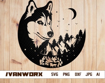 Sled Dog SVG File | Winter Dog | Snow Dog svg | Dogsled svg | Husky svg | Malamute Dog svg | Working Dogs svg | Sled Dog Shirt | Dog Clipart