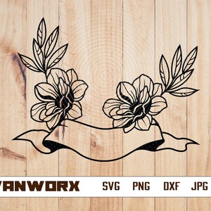 Banner Svg | Banner Clipart | Banner Png | Banner Vector | Banner Floral svg | Ribbon Svg | Ribbon Svg | Banner Cut File | Banners Svg