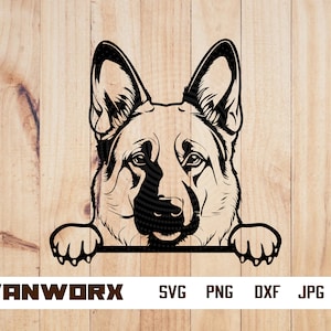 Cute Peeking German Shepherd Dog svg | Dog svg | Police Dog png | Dog clipart | Baby dog | vector graphic cut file laser | digital download