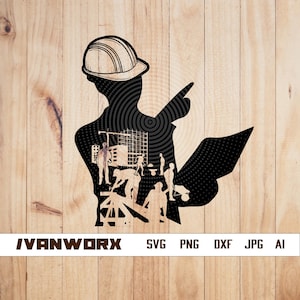 Construction Worker SVG | Builder Svg | Contractor Svg | Construction Worker Svg | Construction Dxf | Construction Png | Clipart, Files, Eps