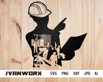 Construction Worker SVG | Builder Svg | Contractor Svg | Construction Worker Svg | Construction Dxf | Construction Png | Clipart, Files, Eps