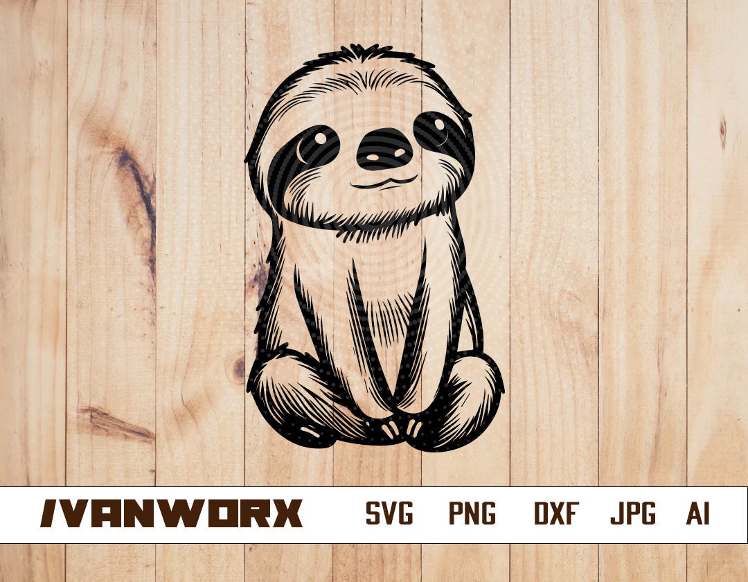 Cute Sloth SVG File Sloth Png Sloth Clipart Baby Sloth Svg Animal Head