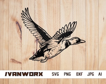 Pato Voador svg | Pato-real SVG | Caça ao Pato SVG | Clipart de pato | Arquivos de corte de pato | Arquivos de pato para Cricut | Arquivos Duck Svg para cricut