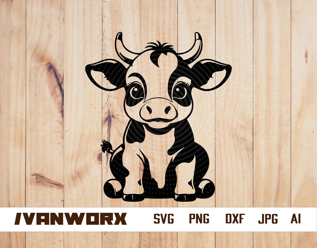 Cute Cow Svg | Cow Clipart | Cute Baby Cow Clipart | Cow Silhouette ...