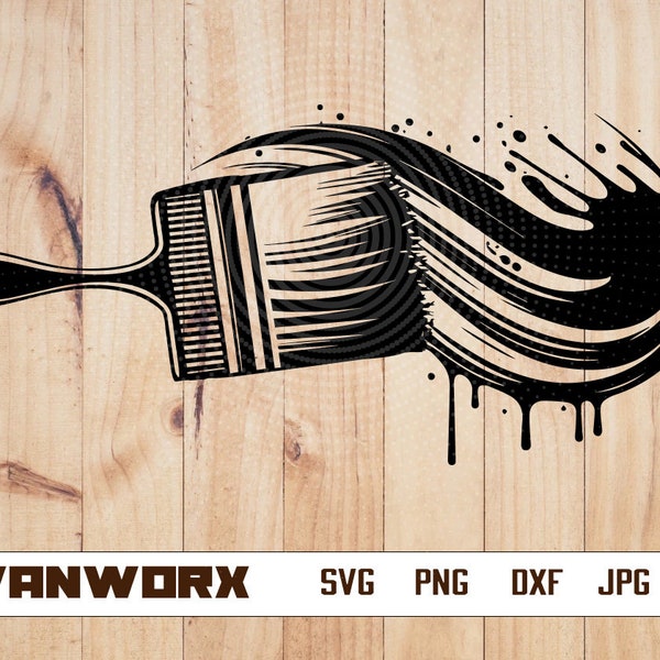 Paint Brush SVG | Paint Brush png | Painting SVG | Paint Brush Clipart | Brush stroke svg | Cut Files For Silhouette | Png | Dxf