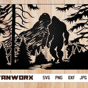 Bigfoot Svg Bigfoot Scene Clipart Sasquatch Cut File Wild Monster