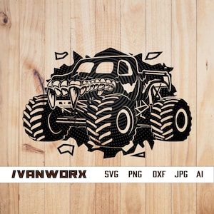 Monster Truck svg | Monster Truck png | Monster Truck T-shirt Design | Monster Truck dxf | Monster Truck stencil | Monster Truck Cut File