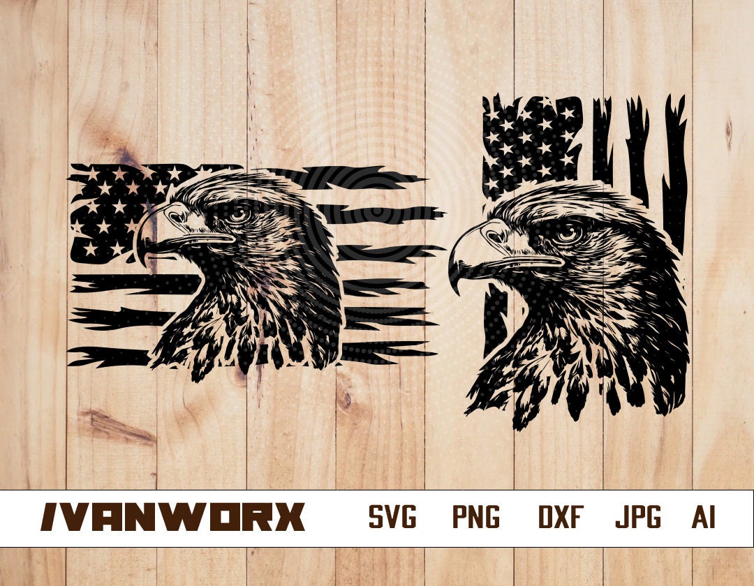 USA Patriotic Eagle Svg | American Bird Clipart | US Flag Cut File ...