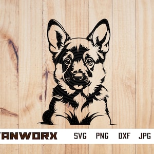 Cute Baby German Shepherd svg | Dog svg | Police Dog png | Dog cutting files for cricut | instant digital download eps dxf svg png eps