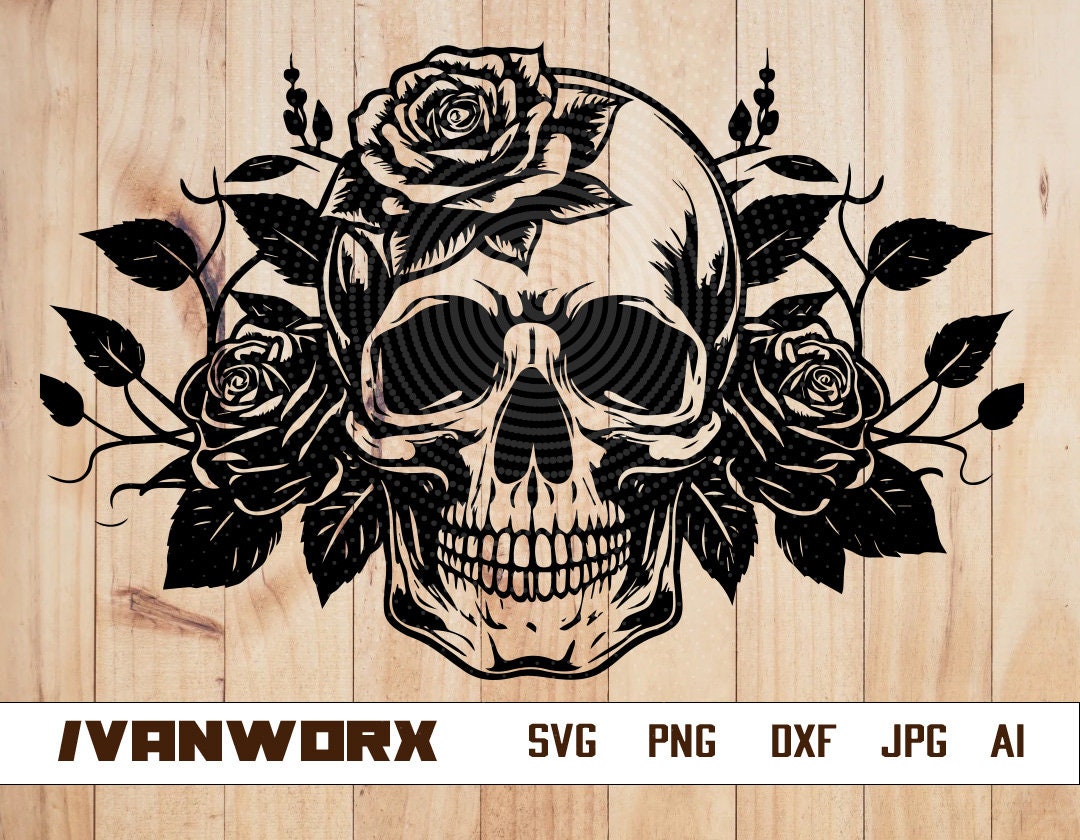 Floral Skull Svg Skull Svg Flower Skull Svg Flower Skull Clip Art Sugar
