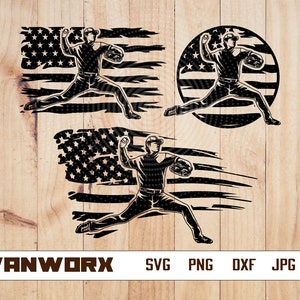US Baseball Player Svg | Baseball Game Clipart | Hitter Cut File | Baseball Sport Stencil | Baseball Team svg | Pitcher Dxf | Homerun svg