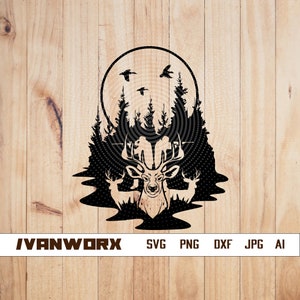 Deer Hunter Scene svg | Deer Hunter Scene png | Deer Hunter Scene Cut file | Deer Hunter Scene T-shirt Design | Deer Hunter Scene Stencil